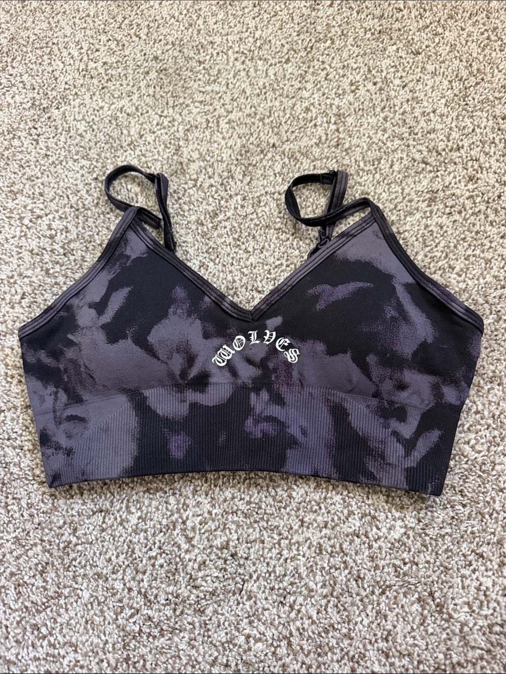 Darc Sport Black & Purple Tie-Dye Wireless Sports Bralette